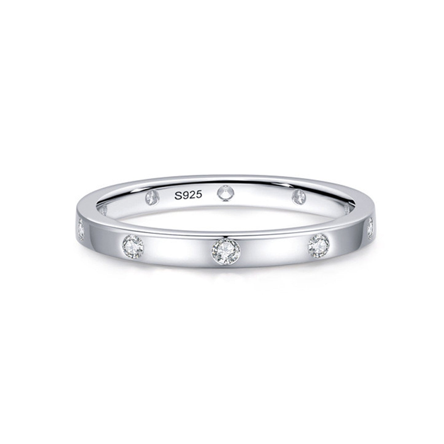 Inel din argint elegant cu cristale zirconiu cesini