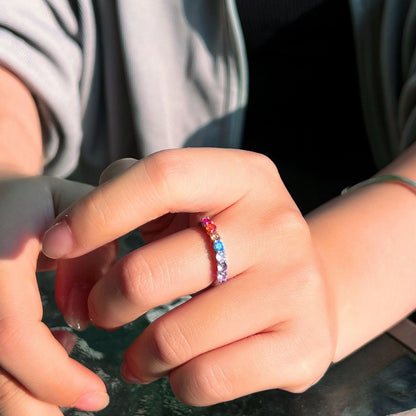 Inel din argint cu topaz multicolor cesini cadou