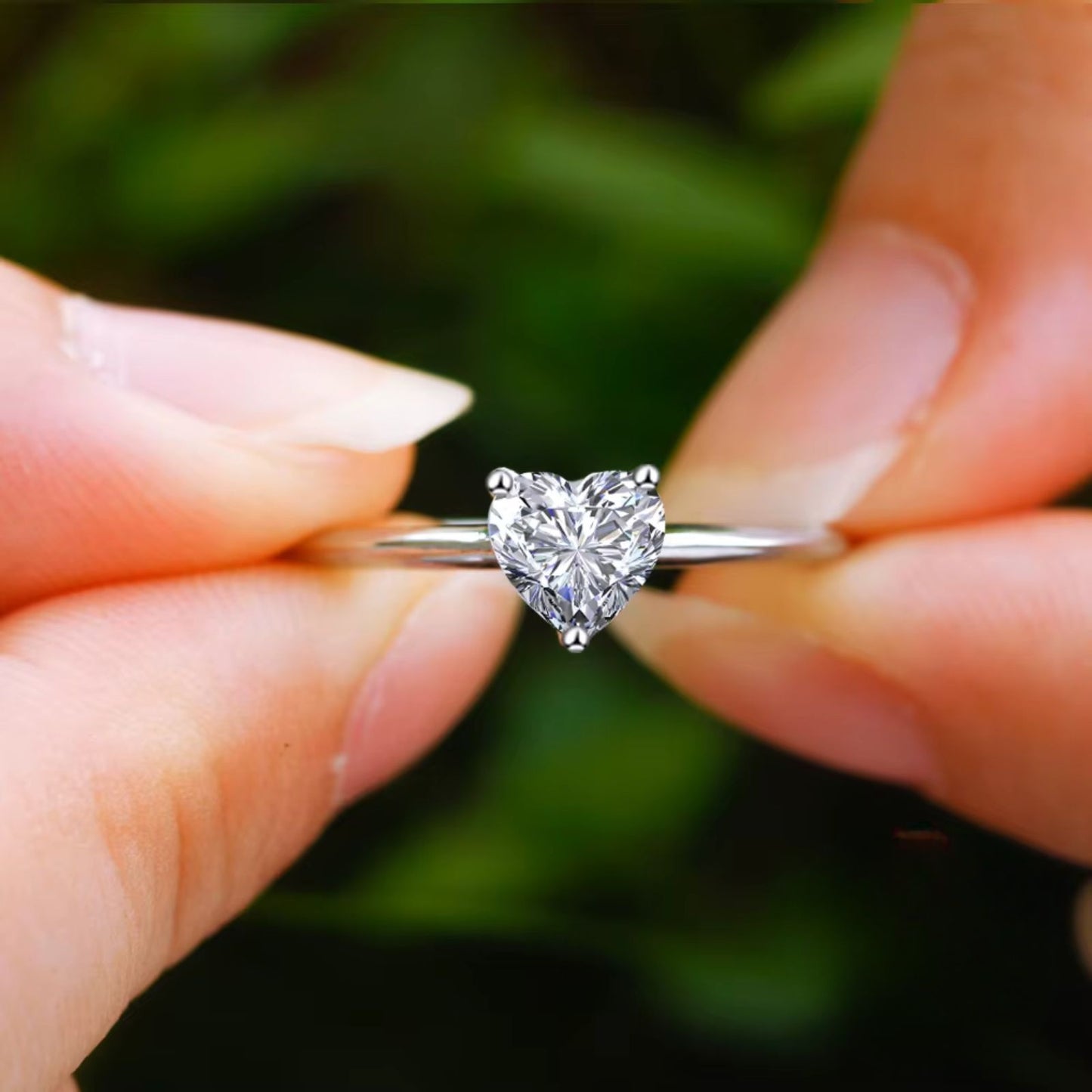 Inel din argint inima cu cristale zirconiu cesini cadou