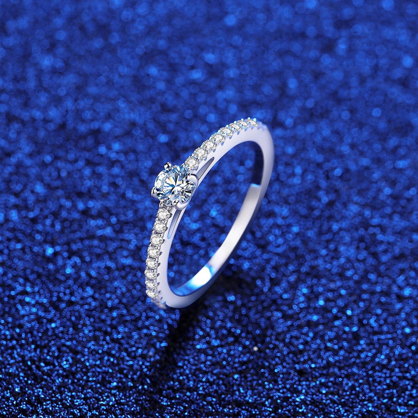 Inel din argint elegant tennis cu moissanite cesini cadou