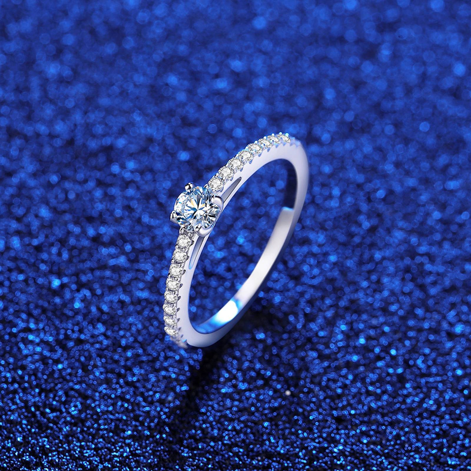Inel din argint elegant tennis cu moissanite cesini cadou