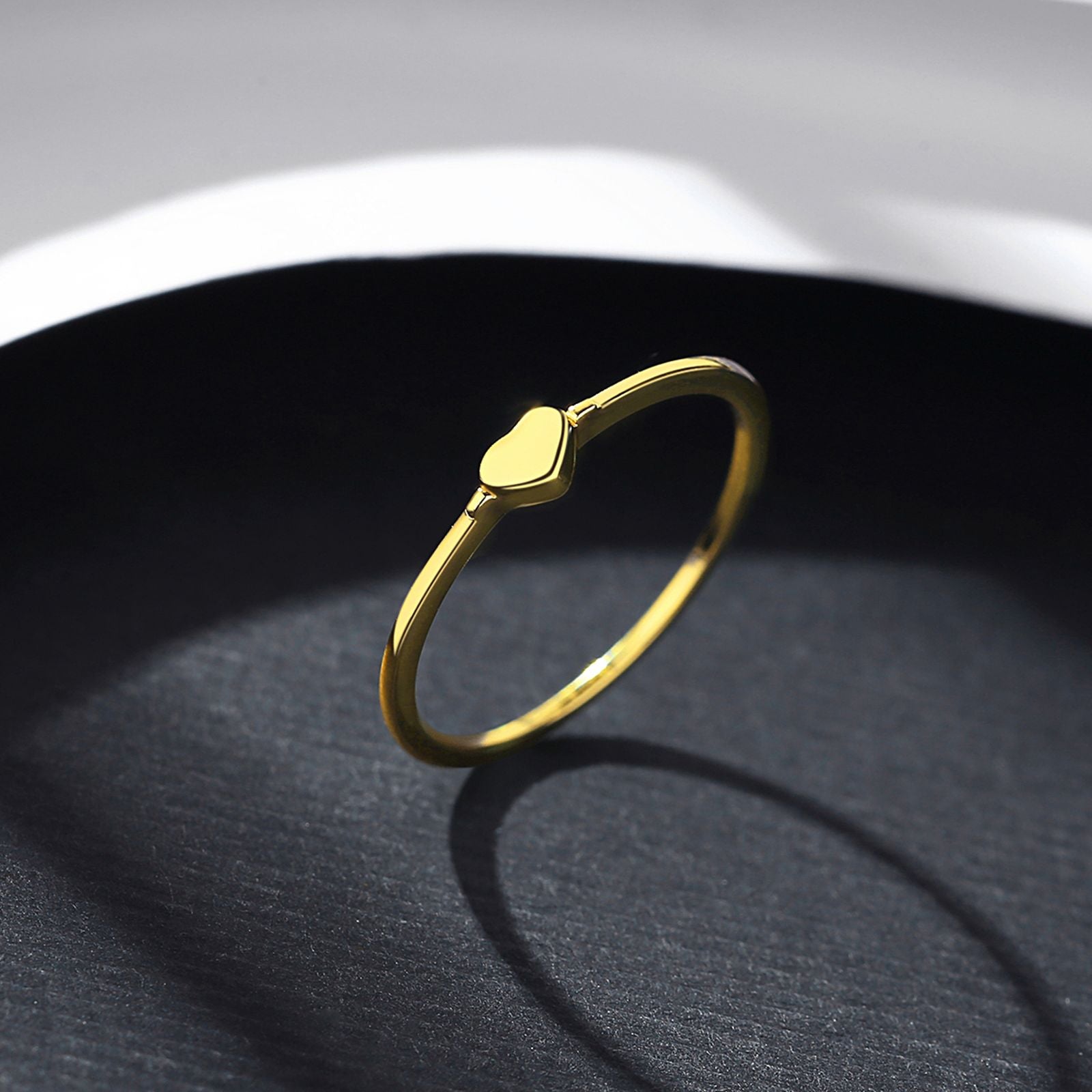 Inel din argint placat cu aur model inima cesini cadou