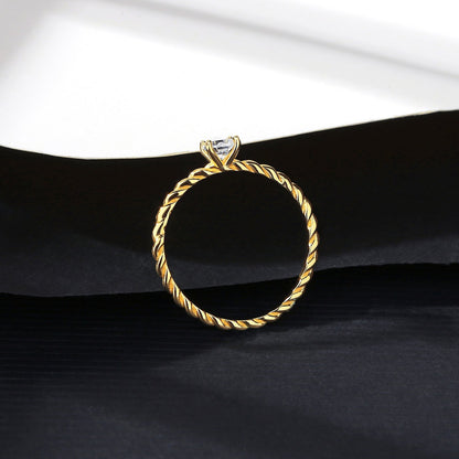 Inel din argint placat cu aur cu cristale zirconiu cesini femei