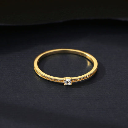 Inel din argint placat cu aur band cu cristale zirconiu cesini femei