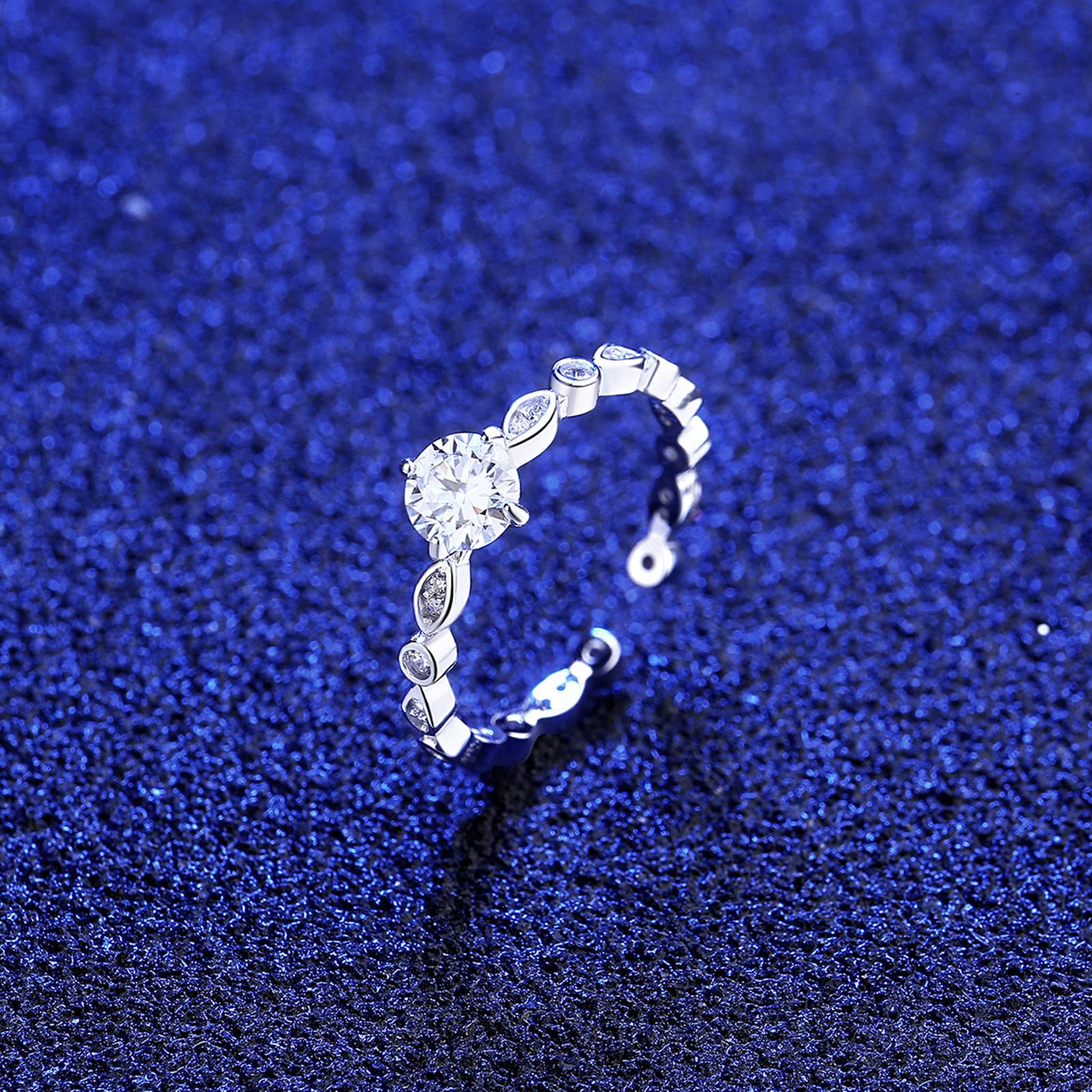 Inel din argint elegant reglabil cu moissanite cesini cadou
