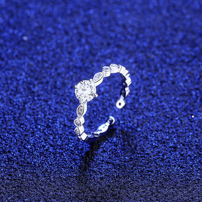 Inel din argint elegant reglabil cu moissanite cesini cadou