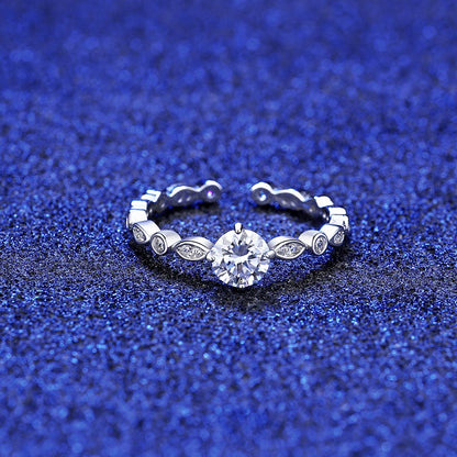 Inel din argint elegant reglabil cu moissanite cesini femei