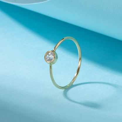 Inel din argint elegant placat cu aur cu cristale zirconiu cesini cadou