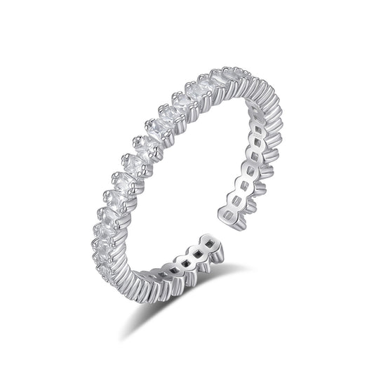 Inel tennis din argint reglabil cu cristale zirconiu cesini