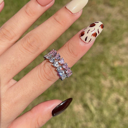 Inel Tennis din Argint Meredith Heart Diamonds