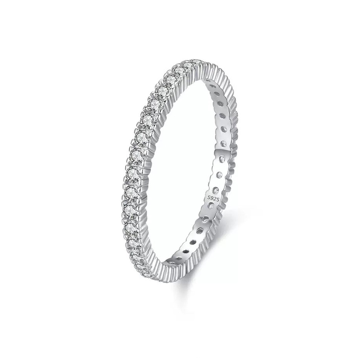 Inel tennis din argint cu zirconiu 2 mm cesini