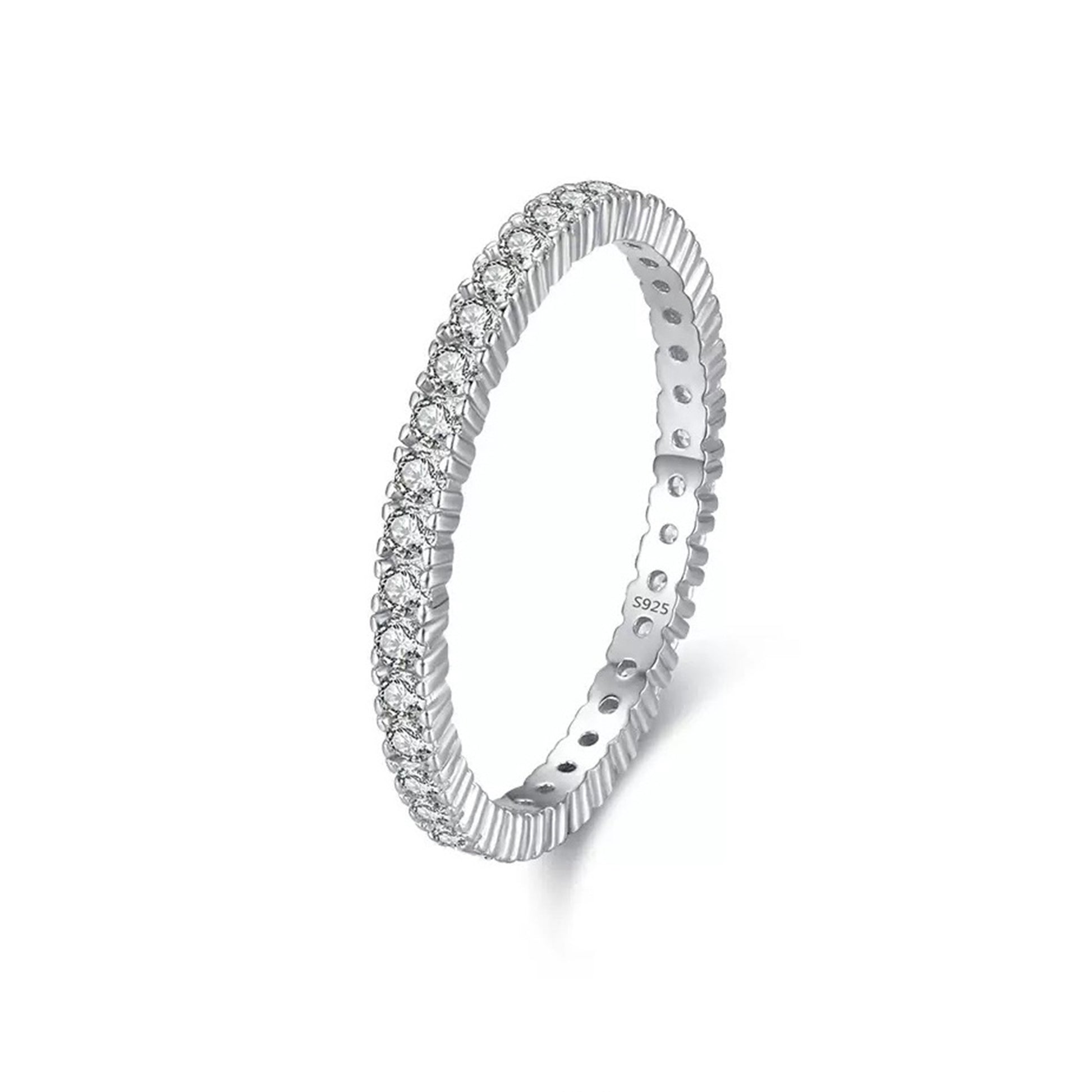 Inel tennis din argint cu zirconiu 2 mm cesini