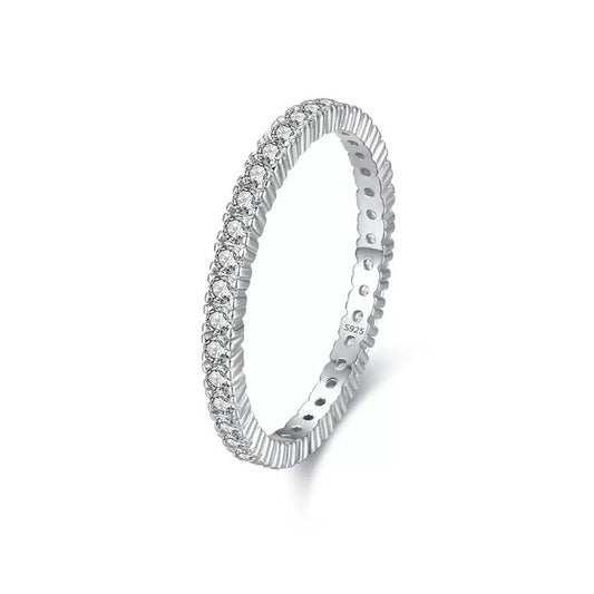 Inel tennis din argint cu zirconiu 2 mm cesini