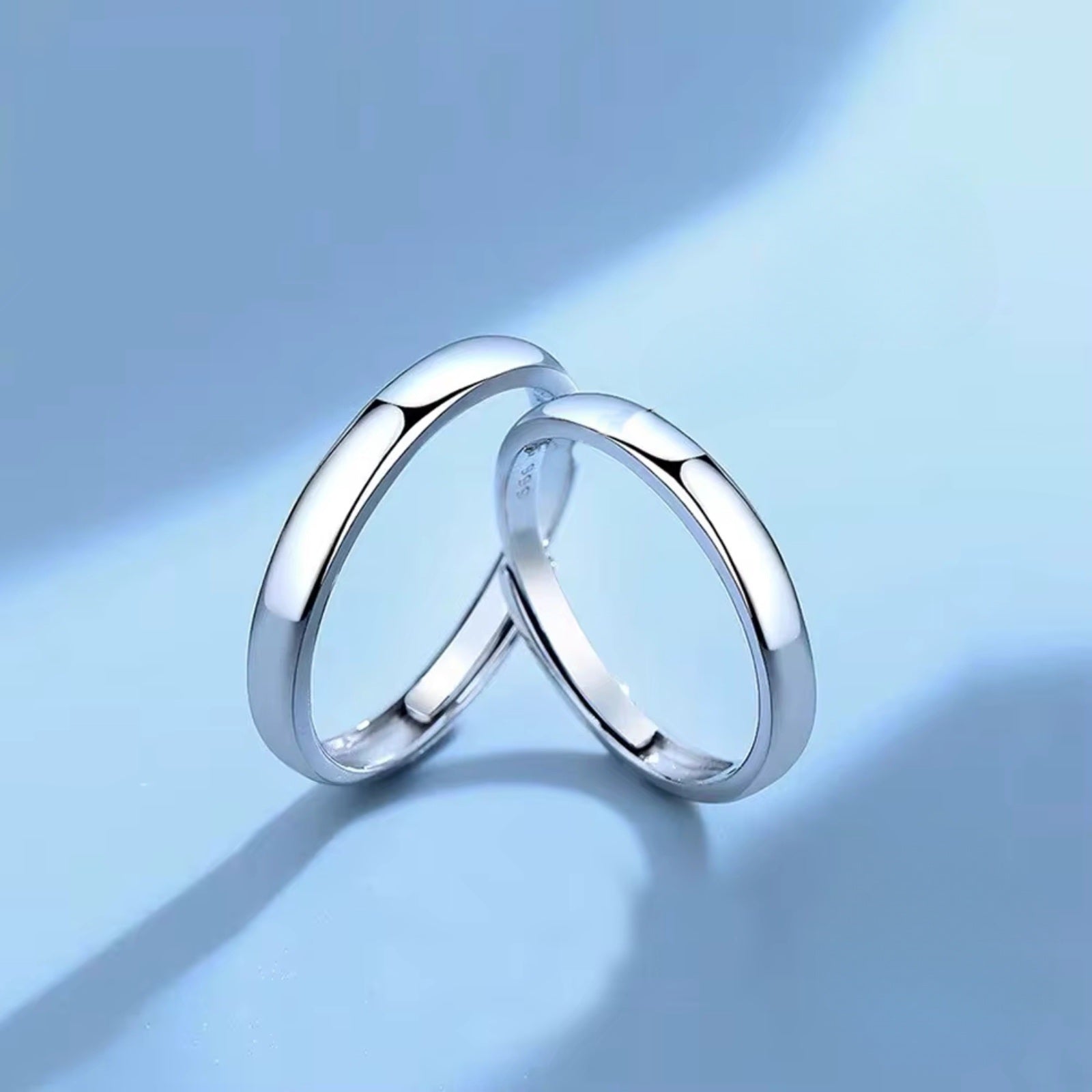 Set inele cuplu din argint pentru ea si el cesini cadou