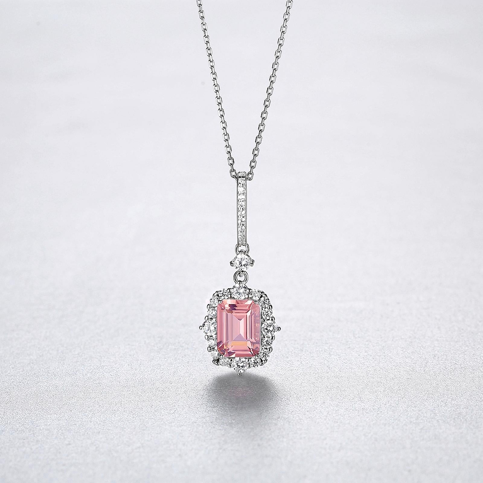 Set din argint colier si cercei elegant cu rubin rosu si cristale zirconiu cesini colier cadou