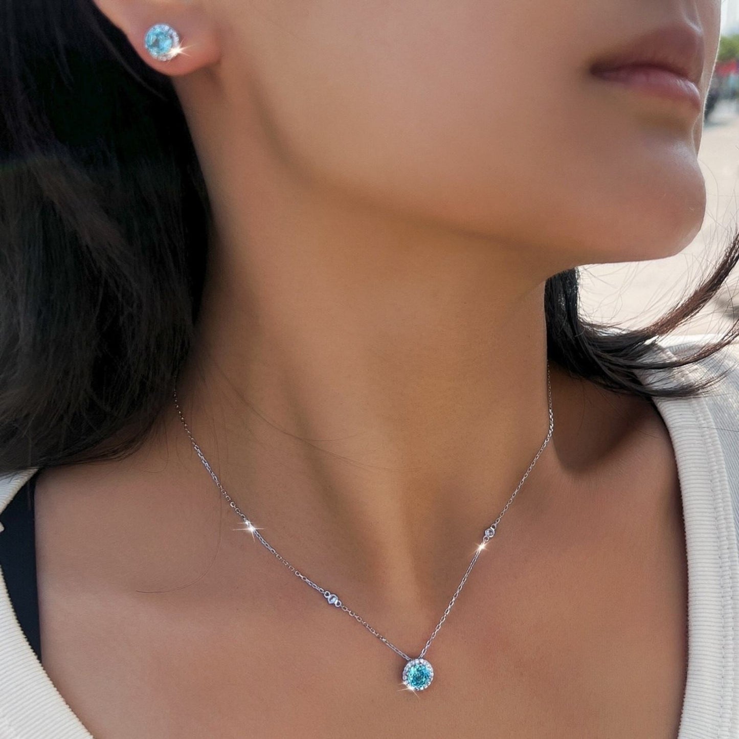 Set din Argint Zaira Topaz