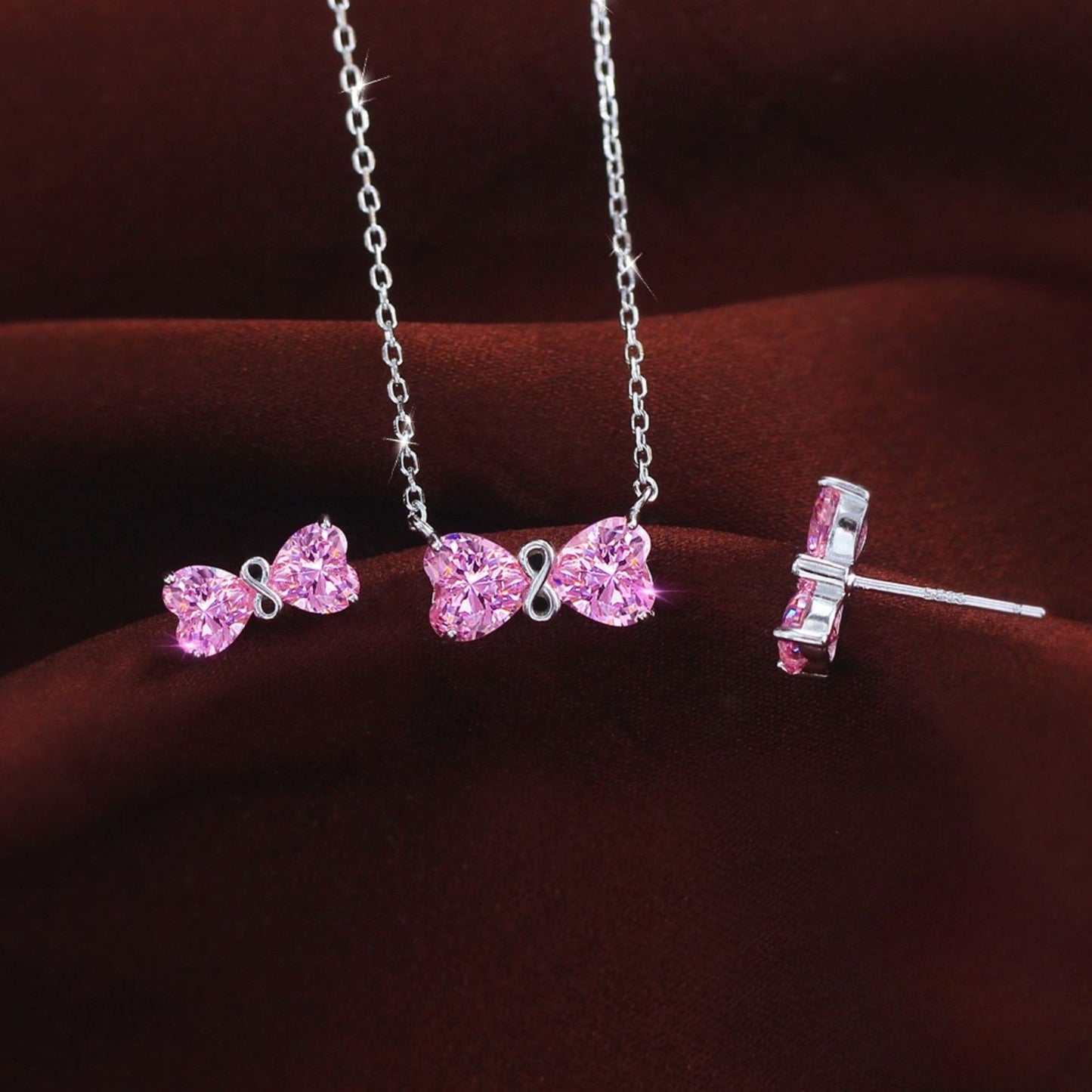 Set din Argint Infinity Bow