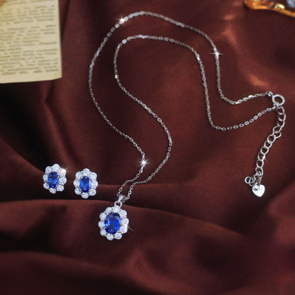 Set din Argint Esther Sapphire