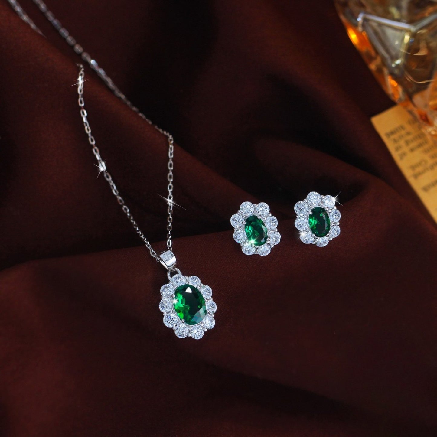 Set din Argint Soraya Emerald