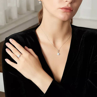 Colier din Argint Round Moissanite