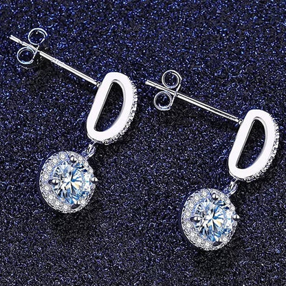 Set din Argint Round Moissanite