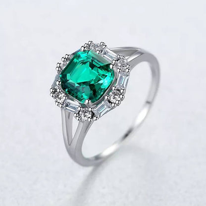 Inel din Argint Green Emerald
