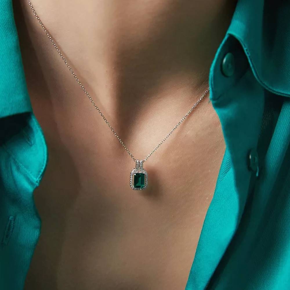 Colier din Argint Diamond Emerald