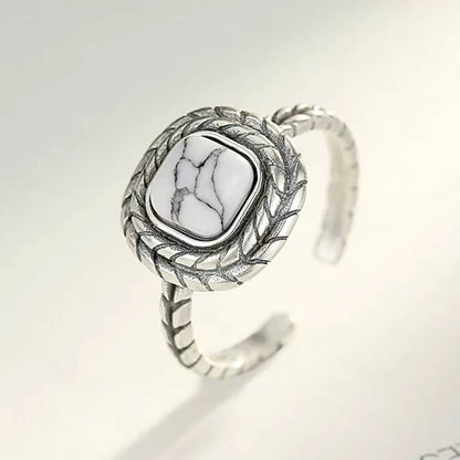 Inel reglabil din Argint White Turqoise