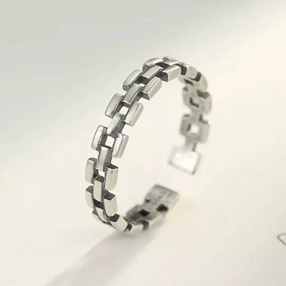 Inel reglabil din Argint Cuban Chain