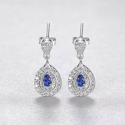 Cercei din Argint Luxe Sapphire