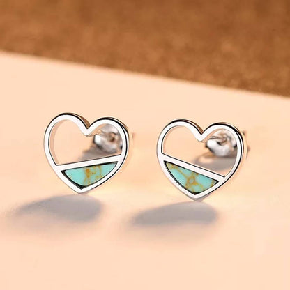 Cercei din Argint Turqoise Heart