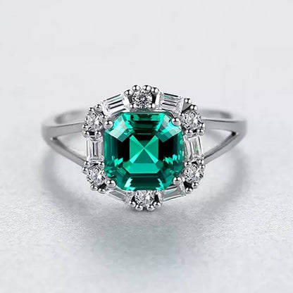 Inel din Argint Green Emerald