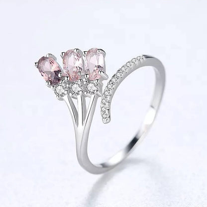 Inel reglabil din Argint Colourful Roses