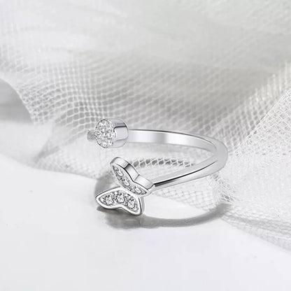 Inel reglabil din Argint Ava Butterfly