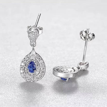 Cercei din Argint Luxe Sapphire