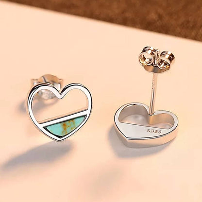 Cercei din Argint Turqoise Heart