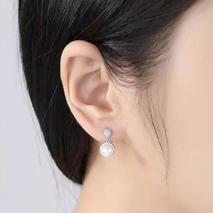 Cercei din Argint Round Pearl