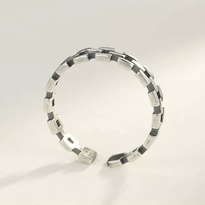 Inel reglabil din Argint Cuban Chain