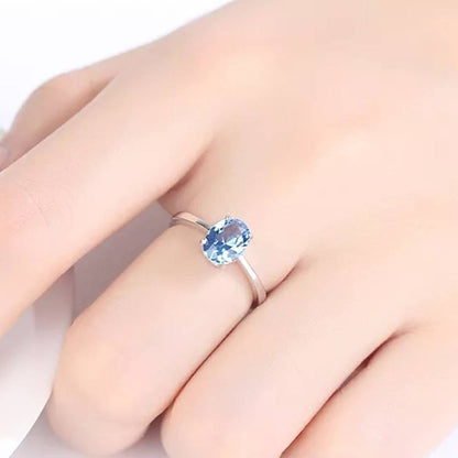 Inel din Argint Oval Topaz