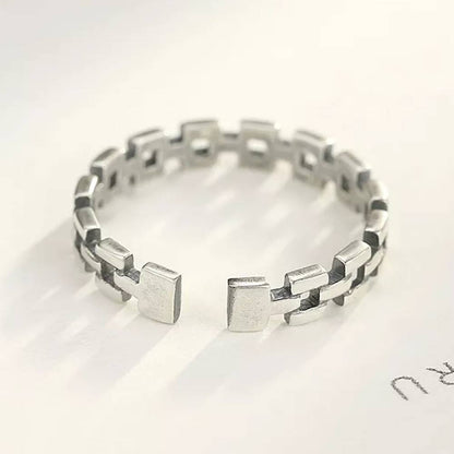 Inel reglabil din Argint Cuban Chain