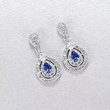 Cercei din Argint Luxe Sapphire