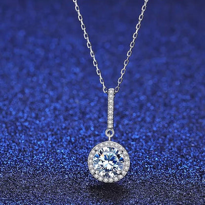 Colier din Argint Round Moissanite