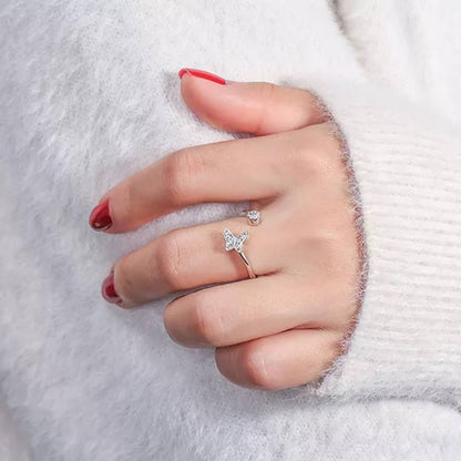 Inel reglabil din Argint Ava Butterfly