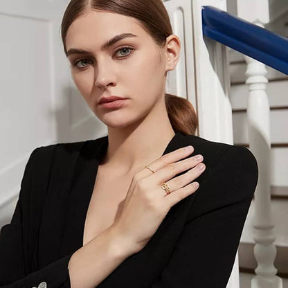 Inel din Argint Zircon Chain