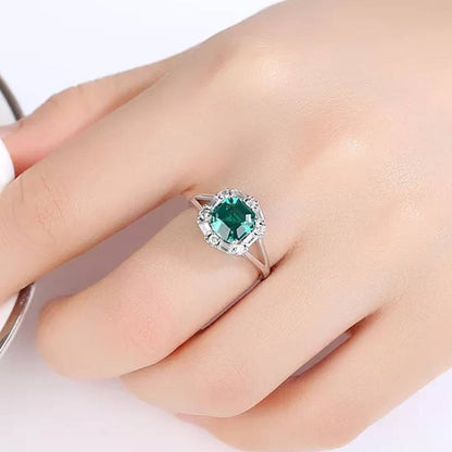 Inel din Argint Green Emerald