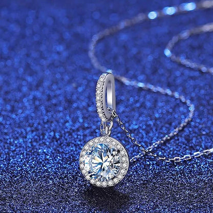 Colier din Argint Round Moissanite