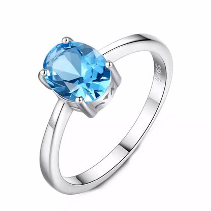 Inel din Argint Oval Topaz