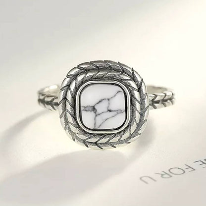 Inel reglabil din Argint White Turqoise