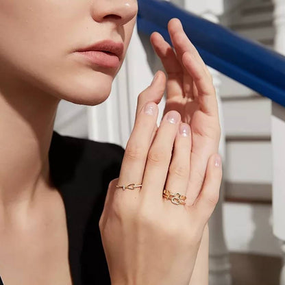 Inel din Argint Zircon Chain