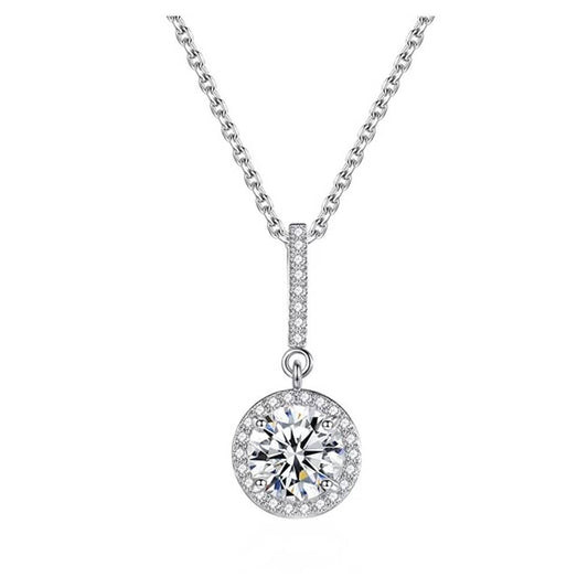 Colier din Argint Round Moissanite